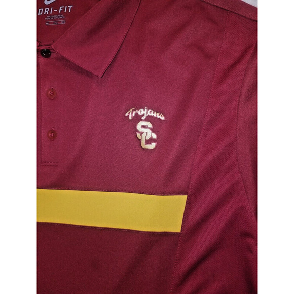 USC Trojans Nike Dri-Fit Campus Short Sleeve Polo (Men's Medium) Cardinal Red - Picture 4 of 14